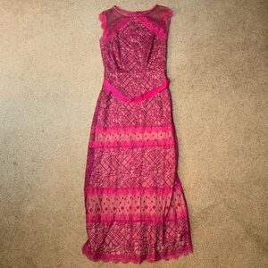 Tadashi Shoji Floorlength Pink Floral Dress